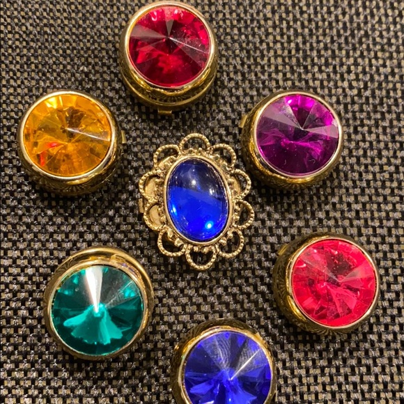 Vintage Jewelry - Set of Jeweled Button Covers